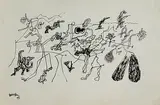 Untitled by Himmat Shah, Pen and ink on paper, sold Feb 2012