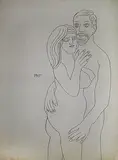 Untitled by F. N. Souza, Ink on paper, sold Feb 2012
