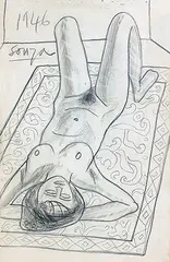 Untitled by F. N. Souza, Pencil on paper, sold Feb 2012