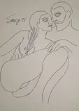 Untitled by F. N. Souza, Ink on paper, sold Feb 2012