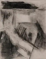 Untitled by Ram Kumar, Charcoal on paper, sold Feb 2012