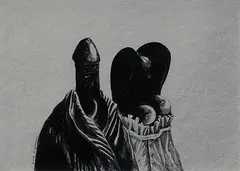 Untitled by K. Laxma Goud, Ink on handmade paper, offered Feb 2012
