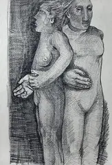 Untitled by Sudhir Patwardhan, Charcoal on paper, sold Feb 2012