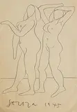 Untitled by F. N. Souza, Pencil on paper, sold Feb 2012