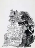 Untitled by K. M. Adimoolam, Pen and ink on paper, sold Feb 2012