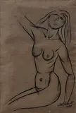 Untitled by J. Sultan Ali, Pen and ink on paper, offered Feb 2012