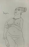 Untitled by F. N. Souza, Pen on paper, sold Feb 2012