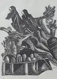 Iraq by Nagji Patel, Pen and ink on paper, offered Feb 2012