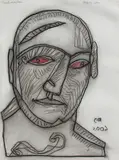 Agonised (Man) by Jogen Chowdhury, Dry Pastel on paper, sold Feb 2012