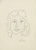Tête de femme (Head of a Woman), from Poésies Antillaises by Henri Matisse, Lithograph on chine applique paper, sold Feb 2012