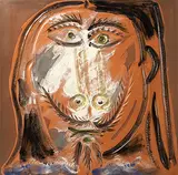 Visage d’homme (Man’s Face) by Pablo Picasso, Partially glazed terracotta tile, sold Feb 2012