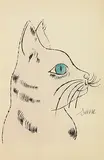 Pale Purple Sam in profile with Turquoise Eyes by Andy Warhol, Lithograph with extensive watercolour applied by hand on paper, sold Feb 2012