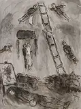 L’Echelle au ciel (Stairway to Heaven) by Marc Chagall, Ink and ink wash on paper, offered Feb 2012