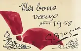 Mes Bon Voeux (My Best Wishes) by Georges Braque, 1958, Brush and ink with watercolour on card, offered Feb 2012