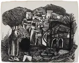 Untitled by K. Laxma Goud, Pen and ink on paper pasted on board, sold Dec 2011