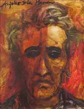 Untitled by Anjolie Ela Menon, Oil on masonite, sold Dec 2011