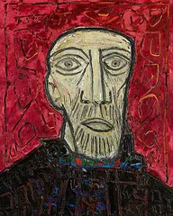 Head by F. N. Souza, Oil on board, sold Dec 2011