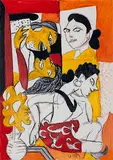Untitled by K. G. Subramanyan, Reverse painting on acrylic sheet pasted on board, sold Dec 2011