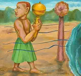 Man with a Club by Gopikrishna, Oil on canvas, sold Nov 2011