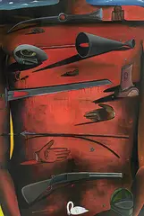 An Anamorphic Collection of Strange Wounds by Surendran Nair, Acrylic and oil on canvas, sold Nov 2011
