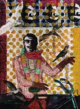 Mr. Devanand by A Rajeshwara Rao, Reverse painting on acrylic sheet, sold Nov 2011