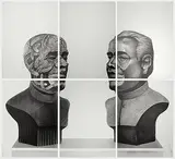Anthropoid Bust by Phaneendra Nath Chaturvedi, Mixed media on paper, sold Nov 2011