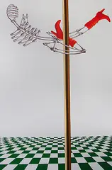 Pole Dance by Ram Bali Chauhan, Acrylic on canvas, sold Nov 2011