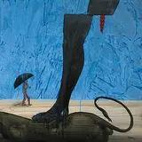 Untitled by G.R. Iranna, Mixed media on canvas, sold Nov 2011