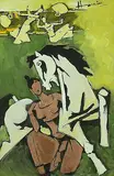 Untitled by M. F. Husain, Acrylic on canvas, sold Sep 2011