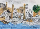 Untitled by Ram Kumar, Acrylic on paper, sold Sep 2011