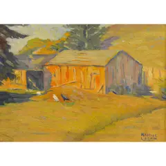 Study - Sunlight on the Old Barn by Maurice Logan, oil on canvas, sold May 2026