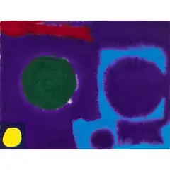 Dark Green Disc in Violet (Lemon in Indigo) by Patrick Heron, 1968, gouache on paper, sold May 2026