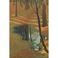 Forest by Shiro Kasamatsu, 1955, woodblock print, sold May 2026