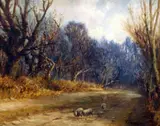 Near Yardley, Early December by Thomas Morris Ash, oil on canvas, sold Dec 2015
