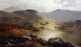 Loch scene by Charles Stuart, oil on canvas, sold Dec 2015