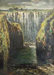No.49. Boiling Pot, Victoria Falls by Frank Beresford, 1943, oil on canvas, sold Dec 2015