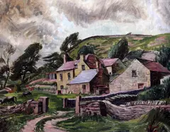 Rabina Farm, Wales (the artist's house in Wales),16 x 20in by James Tarr, oil on canvas, sold Dec 2015