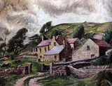 Rabina Farm, Wales (the artist's house in Wales),16 x 20in by James Tarr, oil on canvas, sold Dec 2015