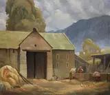 Hill Farm by Ernest Eric Newton, oil on canvas, sold Dec 2015