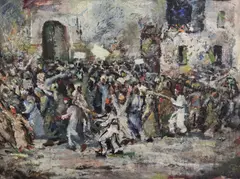 Demonstration by Tahia Halim, oil on canvas, sold Dec 2015