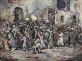 Demonstration by Tahia Halim, oil on canvas, sold Dec 2015