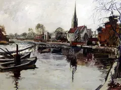 On the Thames by Jeremy King, oil on board, sold Dec 2015