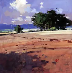 Summer Trees II by James Orr, oil on board, sold Dec 2015