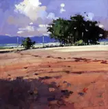 Summer Trees II by James Orr, oil on board, sold Dec 2015