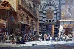 Entrance to the Souk, Cairo by Carl Werner, 1872, watercolour, sold Dec 2015