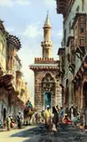 Cairo street scene,monogrammed,9 x 5.75in by Edwin Lord Weeks, watercolour, sold Dec 2015