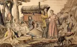 Gypsies by Job Nixon, pencil and watercolour, sold Dec 2015