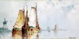 Fishing boats off the Dutch coast by Frederick James Aldridge, watercolour, sold Dec 2015