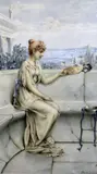 Playmates and Vanity by William Anstey Dolland, watercolor, sold Dec 2015