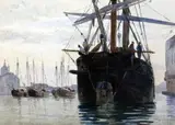 Canal off the Giudecca and Off Venice by Henry Sheppard Dale, 1882, watercolor, sold Dec 2015